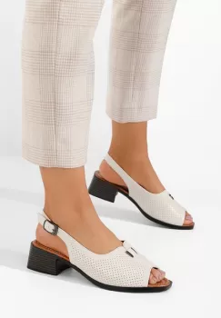 Sandale cu toc gros Bavaria bej imagine