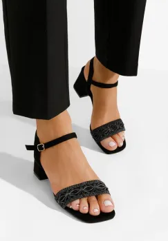 Sandale cu toc gros Carolyne negre imagine