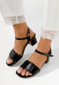 Sandale cu toc gros Izara B negre imagine