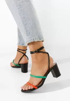 Sandale cu toc gros Jimera negre imagine