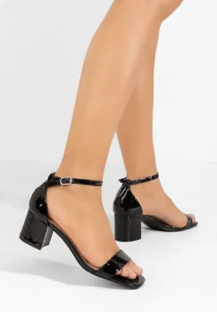 Sandale cu toc gros Karyssa negre imagine