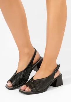 Sandale cu toc gros Pennie negre imagine