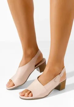 Sandale cu toc gros Riona roz imagine