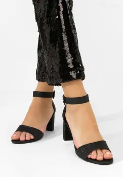 Sandale cu toc gros Towanda negre imagine