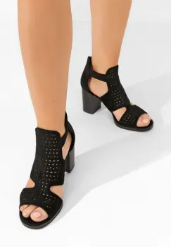 Sandale cu toc gros Trudy negre imagine