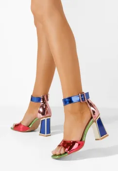 Sandale cu toc gros Welia V4 multicolore imagine