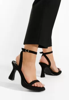 Sandale cu toc Krona negre imagine