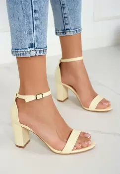 Sandale cu toc Lorelia Galbene imagine