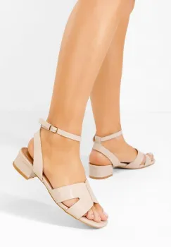 Sandale cu toc mic Briena bej imagine