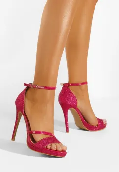 Sandale cu toc subtire Karmia V3 fucsia imagine