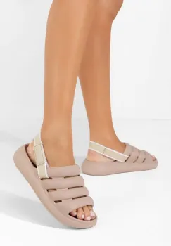 Sandale dama fara toc Angelyne roz imagine