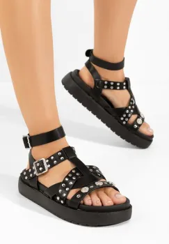 Sandale dama fara toc Cornelya negre imagine