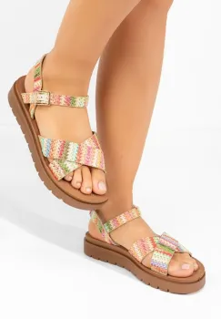 Sandale dama fara toc Deadra multicolore imagine