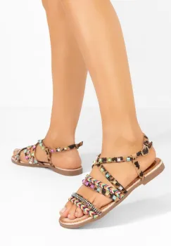 Sandale dama fara toc Letty leopard imagine