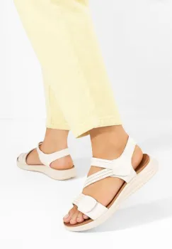 Sandale dama fara toc Manysa albe imagine