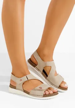 Sandale dama fara toc Metina bej imagine