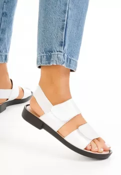 Sandale dama piele albe Galaroza imagine