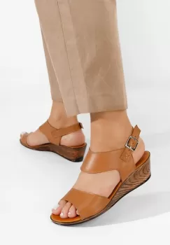 Sandale dama piele Azara camel imagine