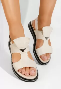 Sandale dama piele bej Meriva V2 imagine