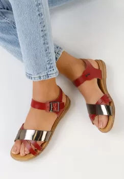 Sandale dama piele grena Casiella imagine