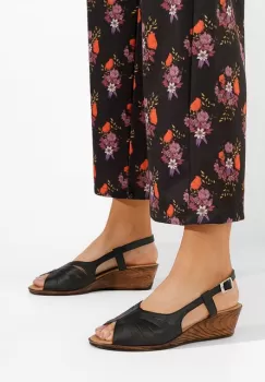 Sandale dama piele Lovara negre imagine