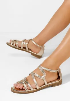 Sandale fara toc Jetta aurii imagine