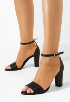 Sandale piele naturala Amais negre imagine