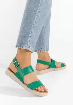 Sandale piele naturala Oniega verzi imagine