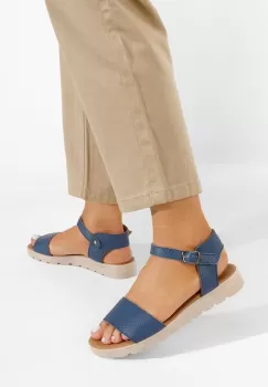 Sandale piele naturala Zeraha navy imagine