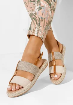 Sandale tip espadrile Emillya bej imagine