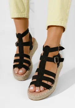 Sandale tip espadrile Sanjana negre imagine