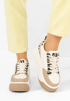 Sneakers cu platforma Alexandrina zebra imagine
