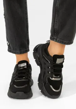 Sneakers cu platforma Alverisa negri imagine