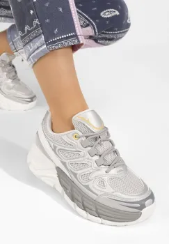 Sneakers cu platforma Amberly argintii imagine