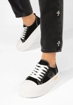 Sneakers cu platforma Anasty negri imagine