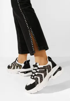 Sneakers cu platforma Aprilia negri imagine