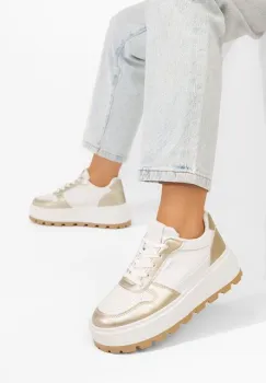 Sneakers cu platforma Arielia albi imagine