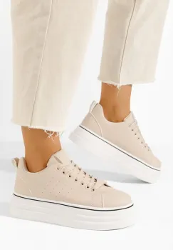 Sneakers cu platforma Asalia bej imagine