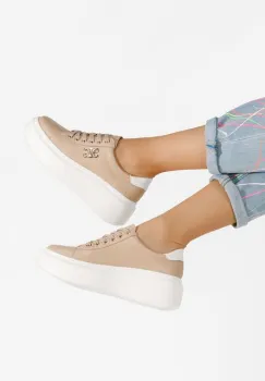 Sneakers cu platforma Caliana kaki imagine