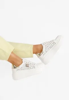 Sneakers cu platforma Caliana V2 albi imagine