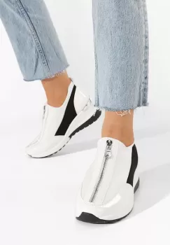 Sneakers cu platforma Dollie albi imagine