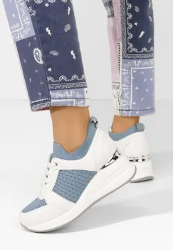 Sneakers cu platforma Ellsa albi imagine