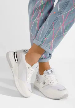 Sneakers cu platforma Gisela albi imagine