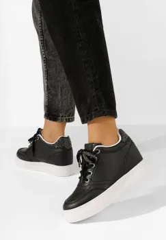 Sneakers cu platforma Grivina negri imagine