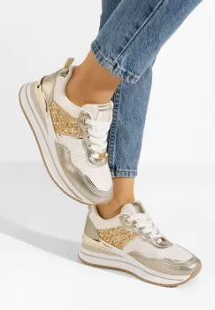 Sneakers cu platforma Hanifa bej imagine