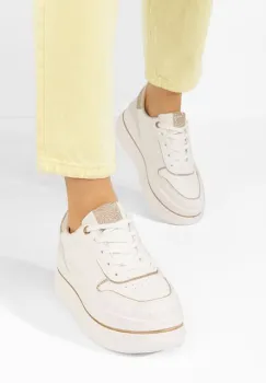 Sneakers cu platforma Katheleen albi imagine
