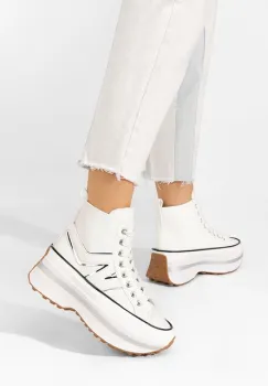 Sneakers cu platforma Kathie V2 albi imagine