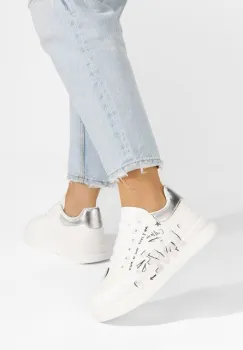 Sneakers cu platforma Lakia argintii imagine