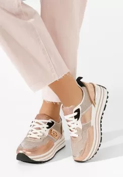 Sneakers cu platforma Lamisia champagne imagine