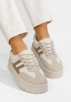 Sneakers cu platforma Luniva bej imagine